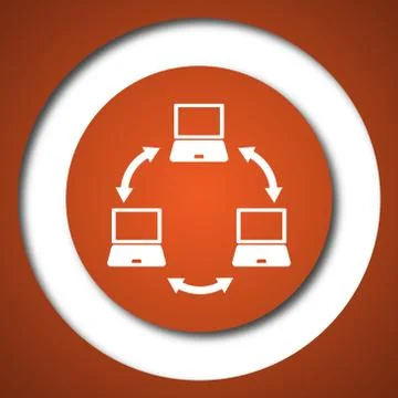 Computer network icon. Internet button on white background. . Stock Illustration