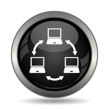 Computer network icon. Internet button on white background. . Stock Illustration