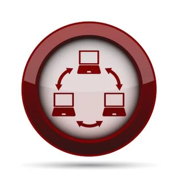 Computer network icon. Internet button on white background. . 스톡 일러스트