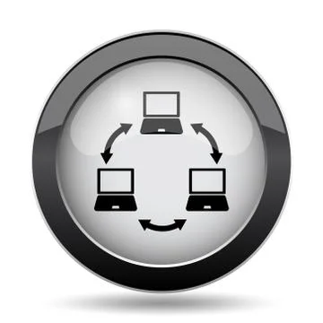 Computer network icon. Internet button on white background.. Stock Illustration