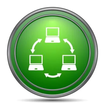 Computer network icon. Internet button on white background.. Stock Illustration