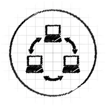 Computer network icon. Internet button on white background.. Illustrazione stock