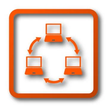 Computer network icon. Internet button on white background.. Stock Illustration