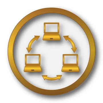 Computer network icon. Internet button on white background.. Stock Illustration