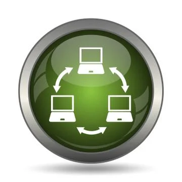 Computer network icon. Internet button on white background. . Illustrazione stock