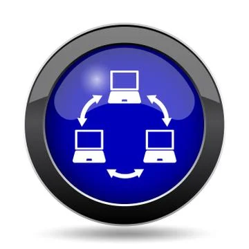 Computer network icon. Internet button on white background.. 스톡 일러스트