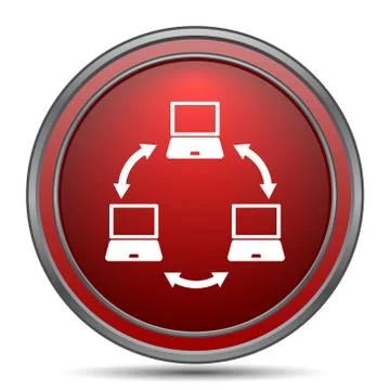 Computer network icon. Internet button on white background.. Stock Illustration