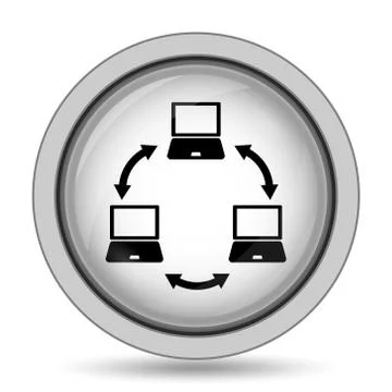 Computer network icon. Internet button on white background.. Stock Illustration