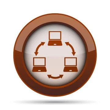 Computer network icon. Internet button on white background. . Stock Illustration