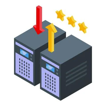 Computer network icon isometric vector. Online work Stockillustratie