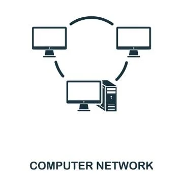 Computer Network icon. Line style icon design. UI. Illustration of computer Stock Illustration