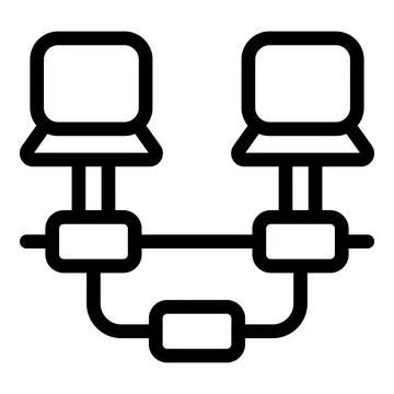 Computer network icon, outline style Stock Illustration