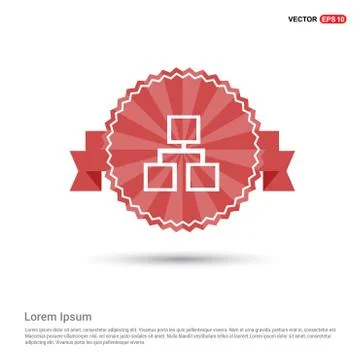 Computer network icon  - Red Ribbon banner Stock Illustration