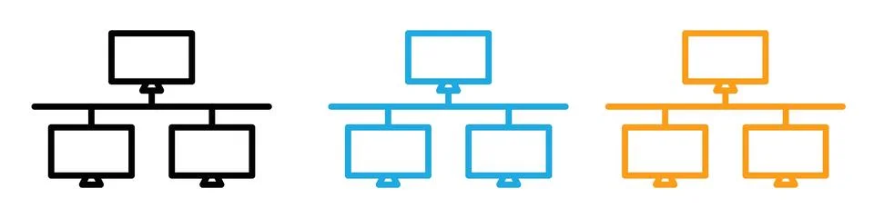 Computer network icon representing data exchange and digital connectivity, .. Stock Illustration