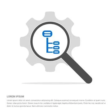 Computer network icon  Search Glass with Gear Symbol Icon template Illustrazione stock