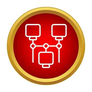 Computer network icon showing connected devices Stock Illustration