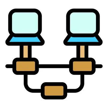 Computer network icon vector flat Stockillustratie