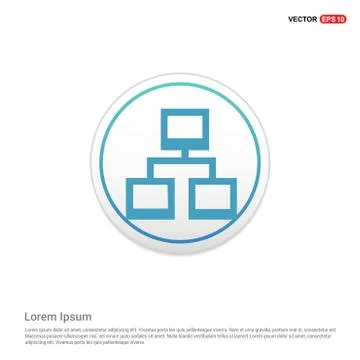 Computer network icon  - white circle button Illustrazione stock