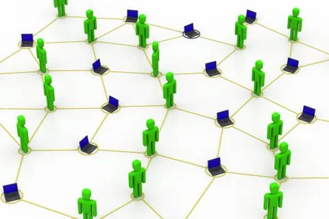Computer network. Illustrazione stock