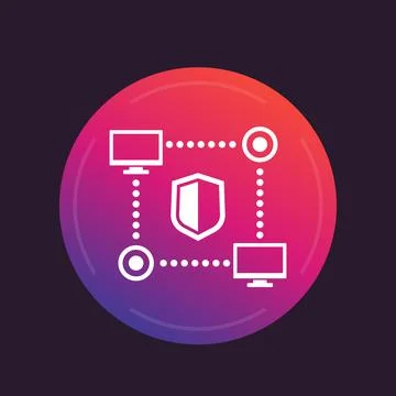 Computer network, internet technologies, cyber security icon Stock Illustration