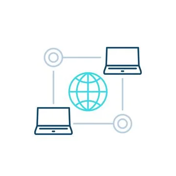 Computer network, internet technologies, line icon Illustrazione stock