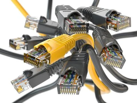 Computer network LAN cables rj45. Iternet connections choice concept. Comp... Stock Photos