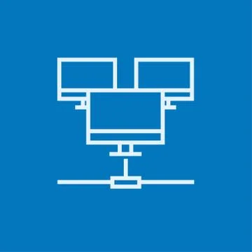 Computer network line icon Stock Illustration