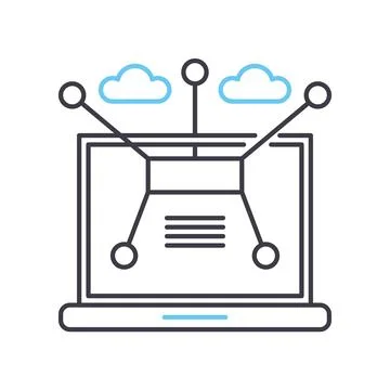 Computer network line icon, outline symbol, vector illustration, concept sign Stock Illustration