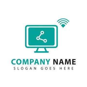 Computer network logo design Stock Illustration