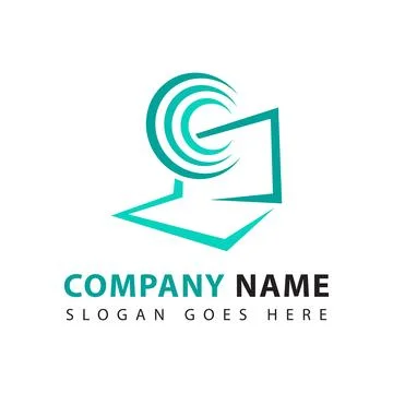 Computer network logo design template. Stock Illustration