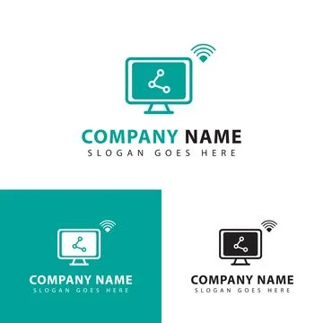 Computer network logo Stock Illustration