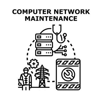 Computer network maintenance and it service concept Stock-Illustration