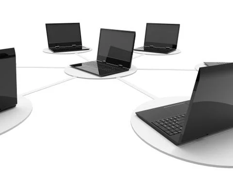 Computer Network Meaning Global Communications And Server Illustrazione stock