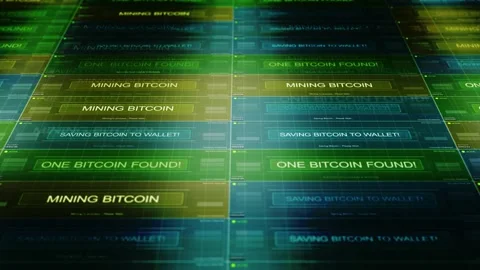Computer Network Mining Bitcoin - Normal Colors Stock Footage 305664939