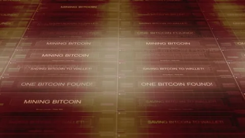 Computer Network Mining Bitcoin - Orange Colors Stock Footage 305664940