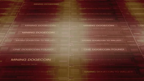 Computer Network Mining Dogecoin - Orange Colors Stock Footage 305673339