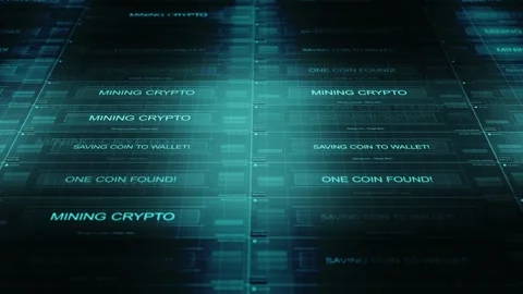 Computer Network Mining Generic Cryptocurrency - Blue Colors Stock Footage 305681998
