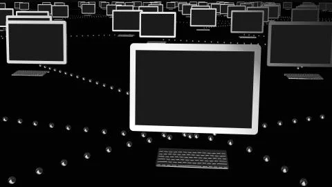 Computer Network in motion Illustrazione stock