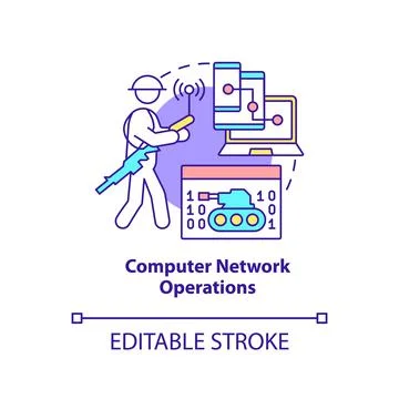 Computer network operations concept icon Stock Illustration
