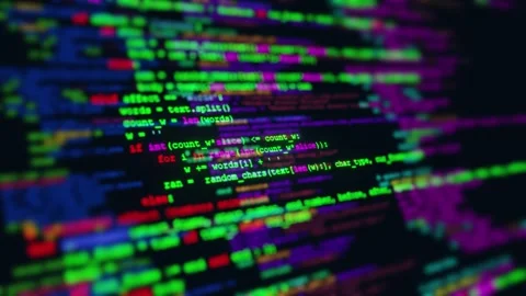 Computer network programming and background scrolling of data code Stock Footage 317986440