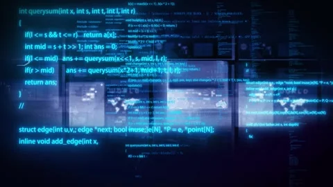 Computer Network Programming and Code Scrolling Stock Footage 280724832
