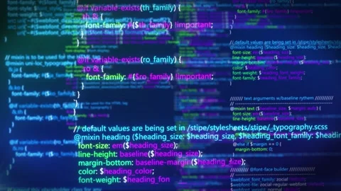 Computer network programming and data code scrolling background Stock Footage 307156284