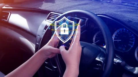 Computer network protection, secure and safe your data concept, businessman.. Foto stock