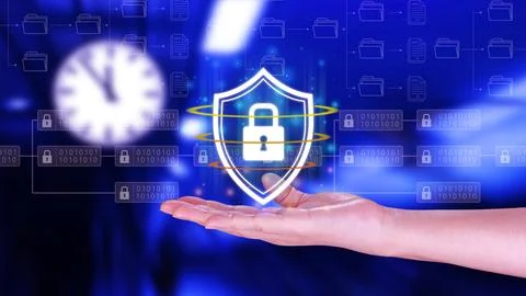 Computer network protection, secure and safe your data concept, businessman.. 写真素材