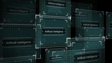 Computer Network of Quantum Computer - Artificial Intelligence Stock Footage 256212879