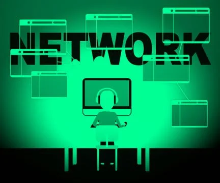 Computer Network Representing Global Communications 3d Illustration Stock Illustration