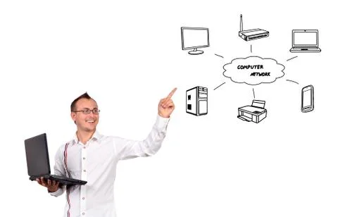 Computer network scheme Stock Illustration