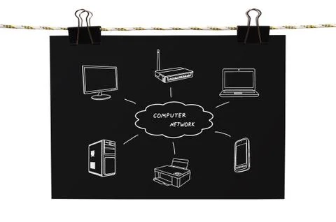 Computer network scheme Illustrazione stock