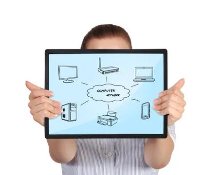 Computer network scheme Stock Photos