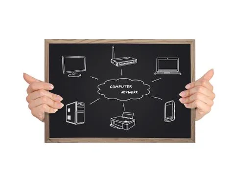 Computer network scheme Stock Photos
